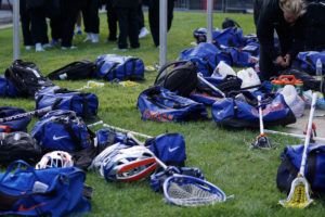 lacrosse sticks and bags